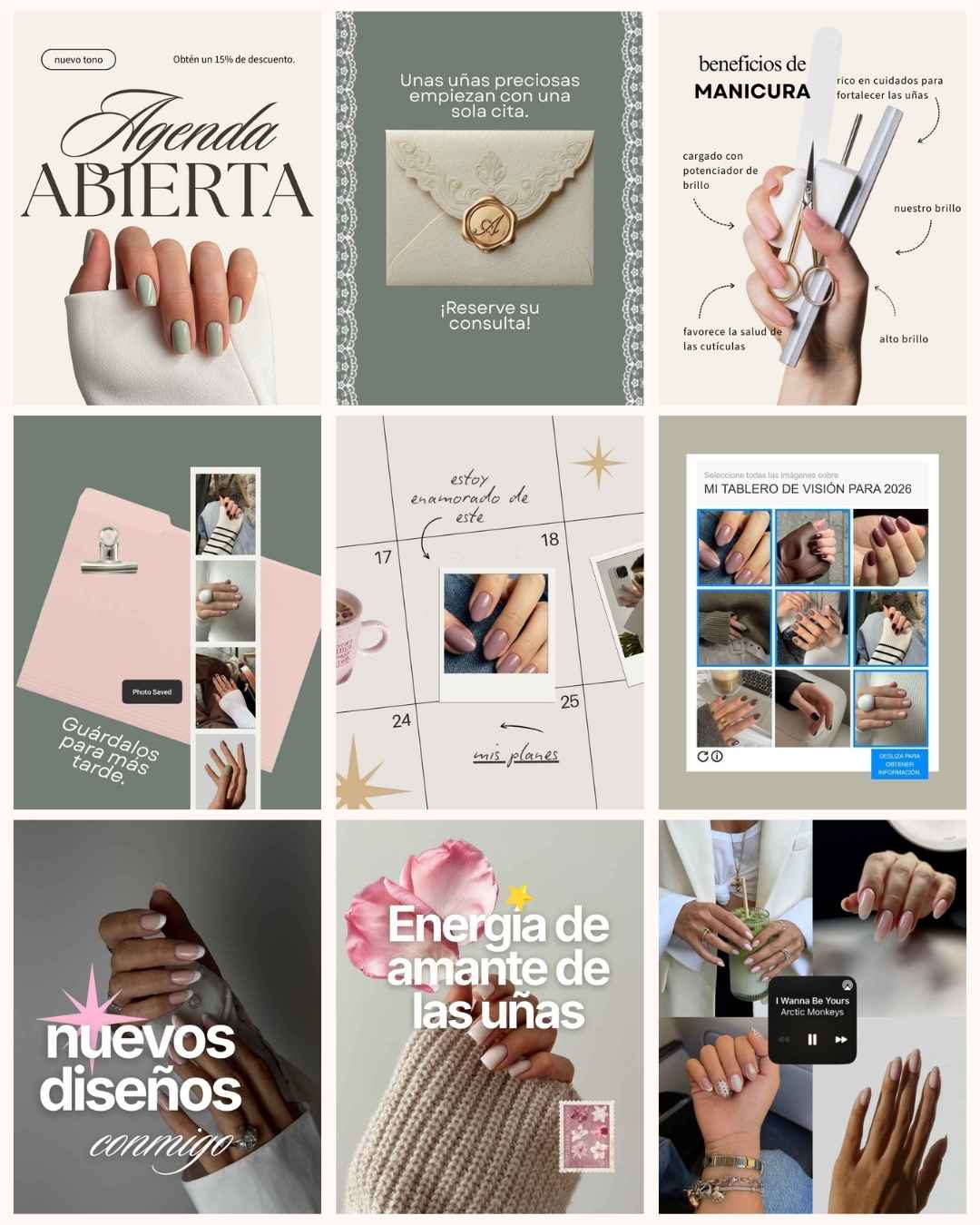 Plantillas para Manicurista