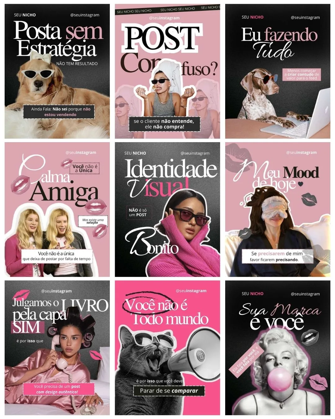 Plantillas Pink & Black